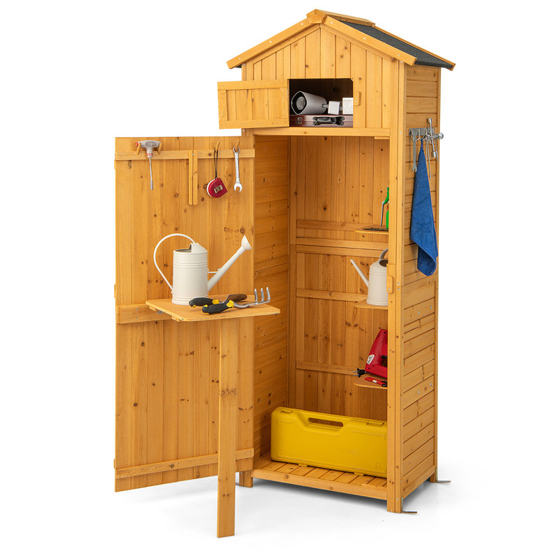 6 ft. W x 2 ft. D Solid Wood Vertical Tool Shed