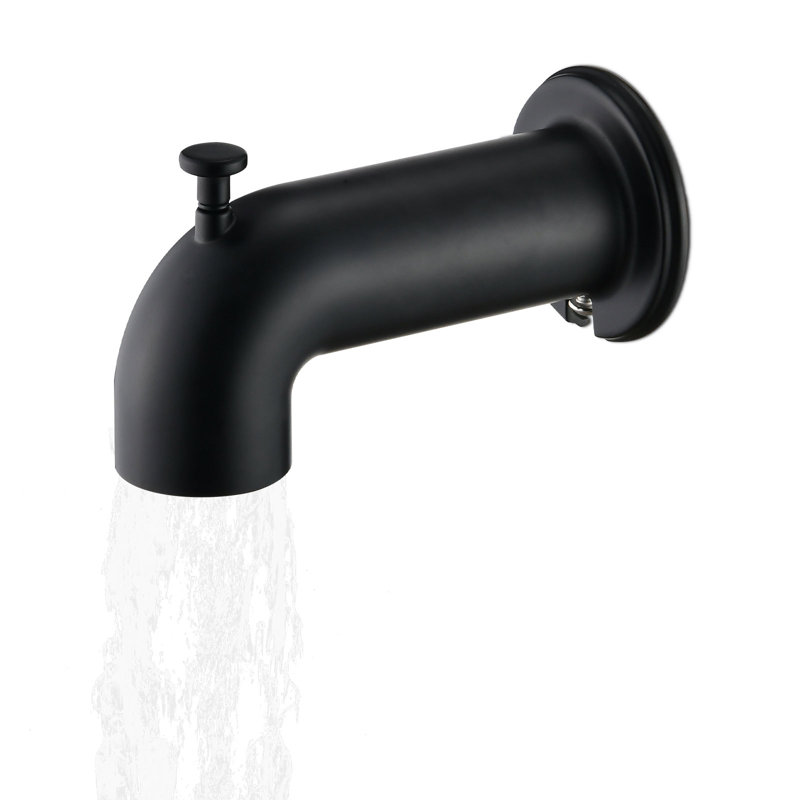Wall Mounted Tub Spout with Diverter, Matte Black