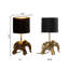 Lampe de table 15,5 po H avec abat-jour tambour noir et base éléphant 