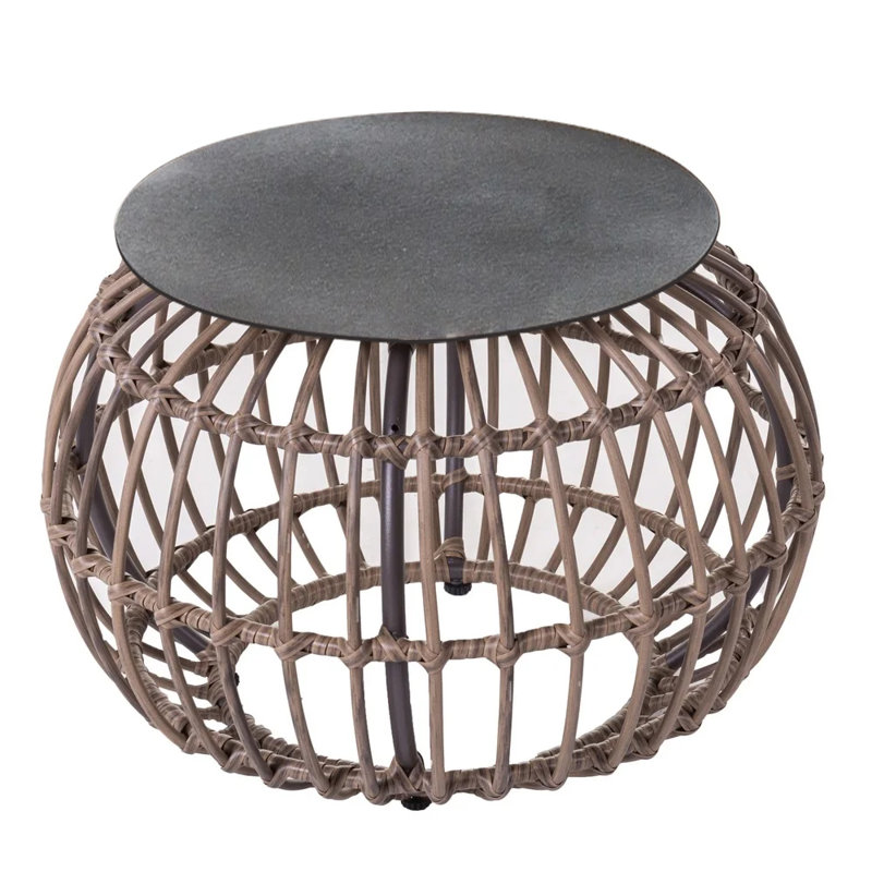 Bartelso Round Metal Extendable Outdoor Coffee Table , 50cm cm W 50cm cm D