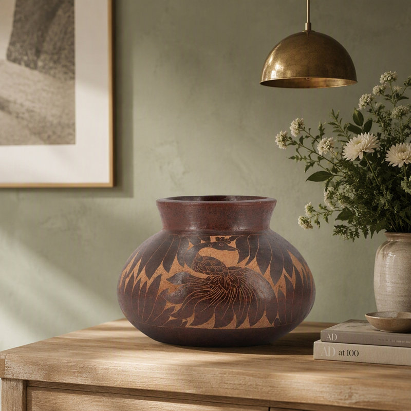 D11x7.9 "Vase en terre cuite pour la décoration intérieure, centres de table de vase de fleurs