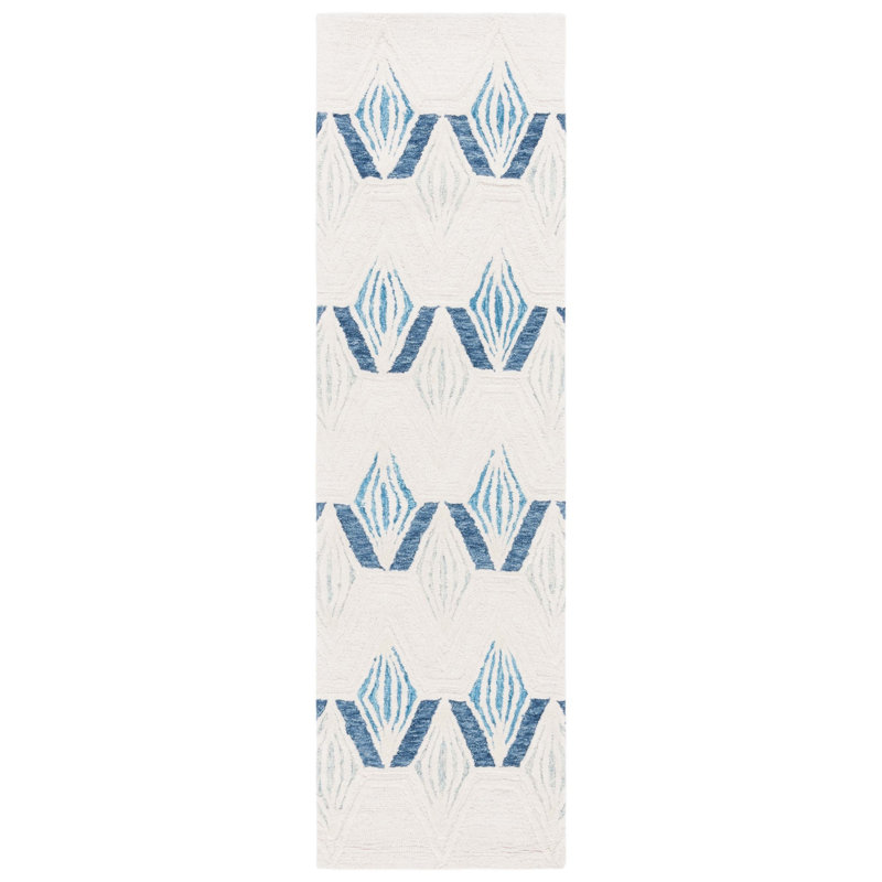 Metro Hand Tufted Wool Pile Geometric Rug, Runner 2'3" x 8'