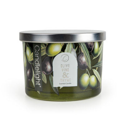 Plant / Floral Scented Jar Candle with Glass Holder