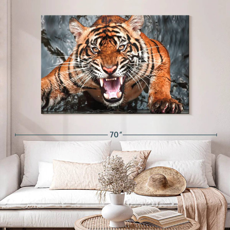 Famous Tiger Fury, 34" H x 51" W