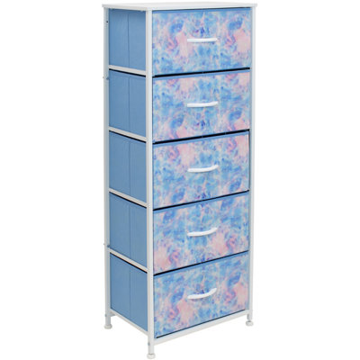 Commode avec 5 tiroirs - Meuble de rangement haut pour meubles
