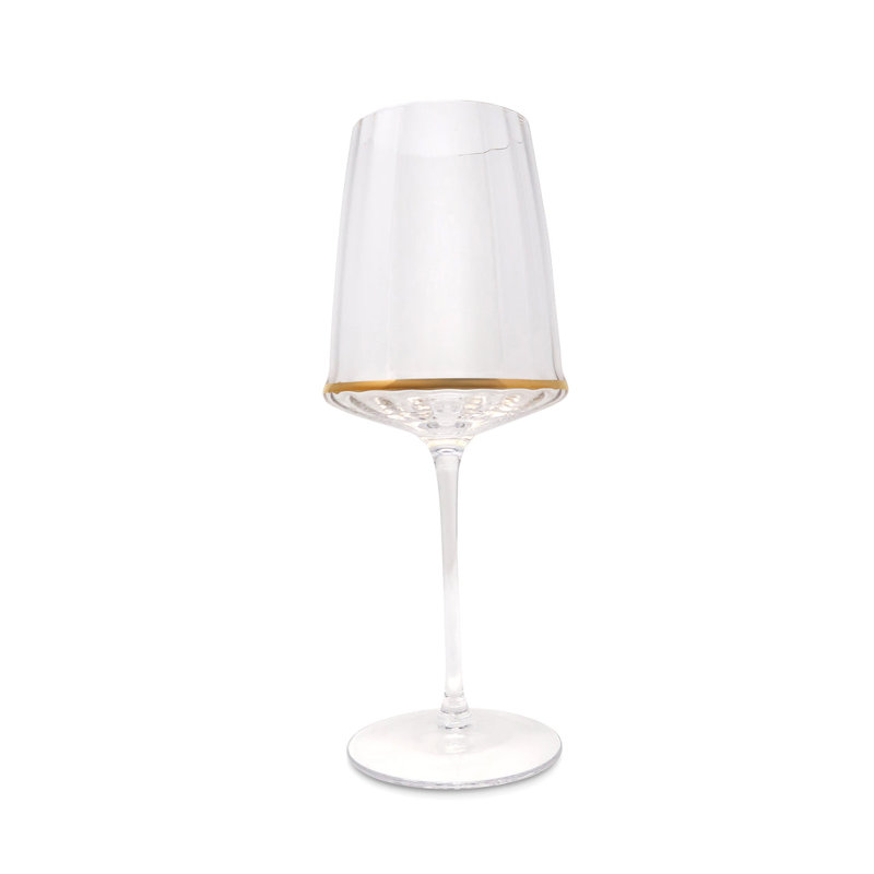 Verres à eau avec rebord doré, 6 pièces, 13