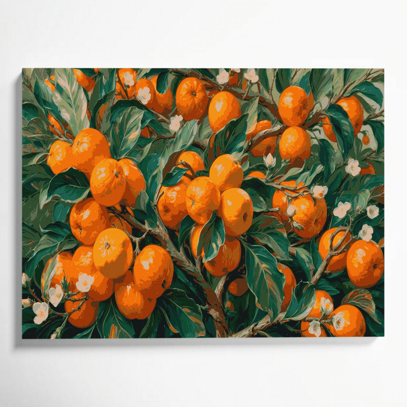 «Fruit Kumquat», art mural sur toile vert, H 8 po x l 10 po