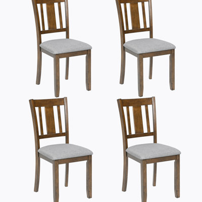 Chaises en noyer pour salle à manger - 4 chaises élégantes et rembourrées, assise rembourrée en bois, polyvalentes pour la maison
