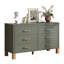 Commode 6 tiroirs, commode de rangement moderne avec poignées en métal et pieds en bois massif-1257469555