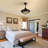 36'' Retractable Blades Ceiling Fan with LED Light and Remote Control, Tiffany Stained Glass Ceiling Fan