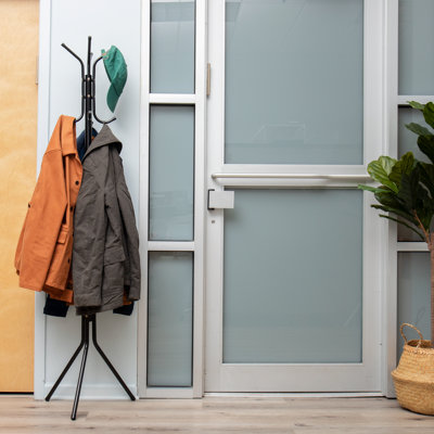 Mind Reader Freestanding Coat Rack, Multi-Hook Organizer for Office or Entryway, Metal, Black