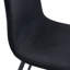 Table de salle à manger ronde moderne 33,3 po avec 4 chaises en lin et coton noir, pieds en métal élégants et confortables