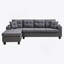 Canapé modulaire droit avec repose-pieds, canapé d'angle convertible avec rangement pour accoudoirs-150313572