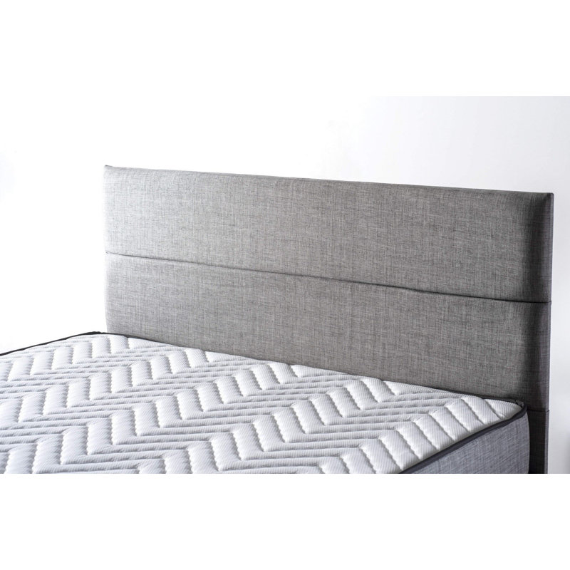 Matelas orthopédique ultra ferme, double, 55,1 po x 74,8 po x 8,3 po | Housse en tissu jacquard, système multi-ressorts, fibre de silicone, mousse de soutien des bords | Design à chevrons blancs et gris, parfait pour un sommeil réparateur
