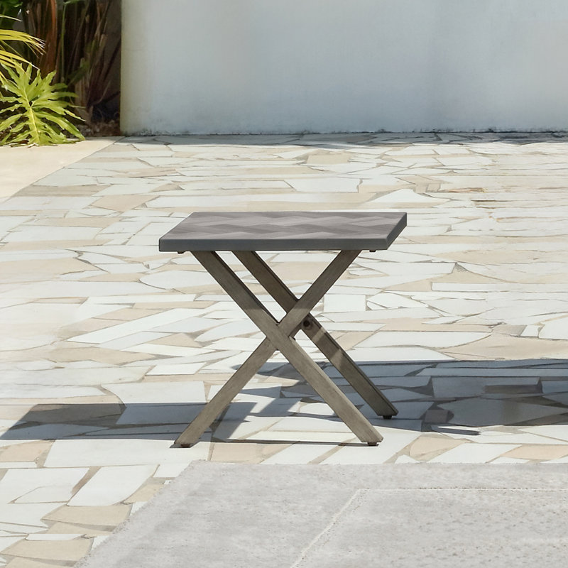 SeeHill Aluminum Resin Top Side Table, 19.3" x 18.2", UV-Resistant, Weatherproof, Durable for Balcony, Porch, Garden, Commercial Spaces, Dark Gray