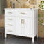 Meuble-lavabo de 36 pouces avec lavabo, meuble-lavabo simple avec quatre tiroirs (dont un tiroir rabattable), deux portes et une tablette réglable, armoire avec lavabo en céramique-805204697