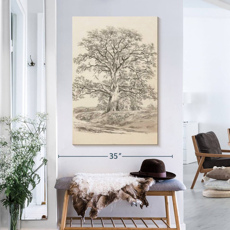 A Great Oak Tree, 39" H x 26" W