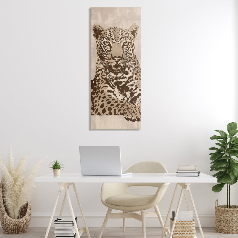 Art mural en toile «Mute Fierce Leopard» par Andrew Cooper, H 48 po x l 20 po