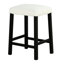 Ensemble de salle à manger 3 pièces avec table rectangulaire, tabourets en tissu et 2 tabourets blancs noirs, table ultrabrillante noir / blanc /