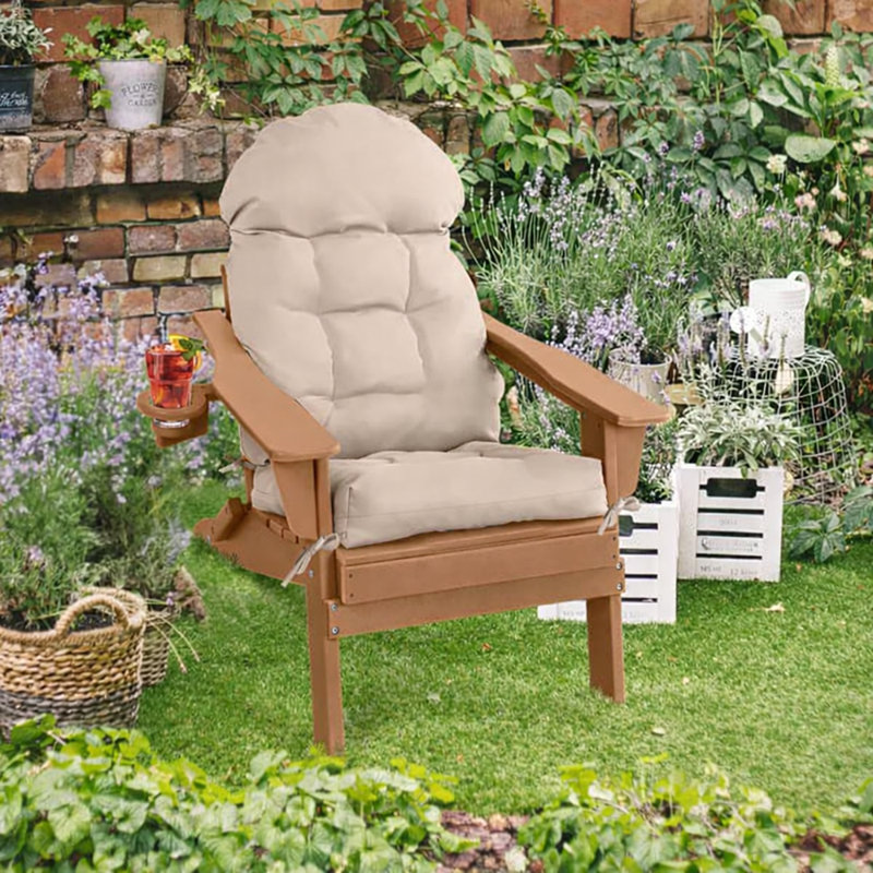 Patio Chair Cushions Set Of 4, Thicken Comfy Cushions For Rocker Non Slip Fade Shield Waterproof High Back With Ties