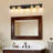 Modern Farmhouse Wood Vanity Light, Solid Wood & Black Metal Bathroom Vanity Lights With Clear Glass Shade-1190770953