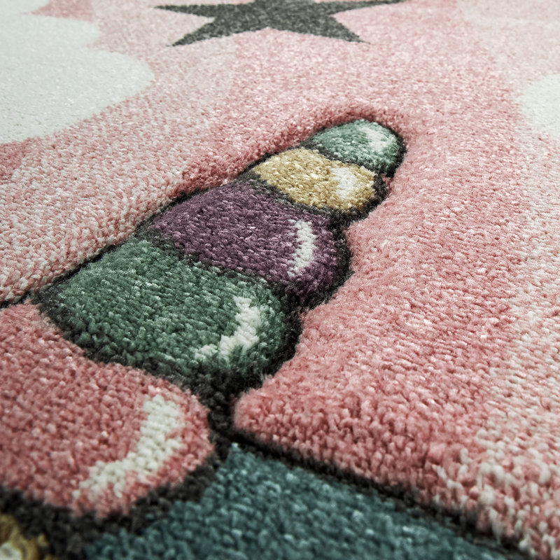 Rockridge Pink Area Rug, Rectangle 6'7" x 9'6"