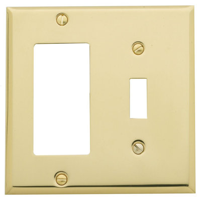 2-Gang Toggle Light Switch/Rocker Combination Wall Plate