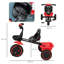 Tricycle pour tout-petits de 2 à 5 ans Qabo avec siège réglable, vélo pour tout-petits avec paniers de rangement pour filles et garçons, rouge