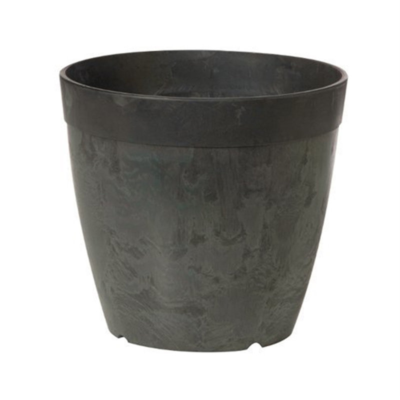 Burdette Pot Planter, Black, 8" H x 8.5" W x 8.5" D