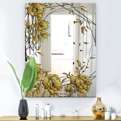 Botanical Blooming Traditional Bathroom/Vanity Mirror