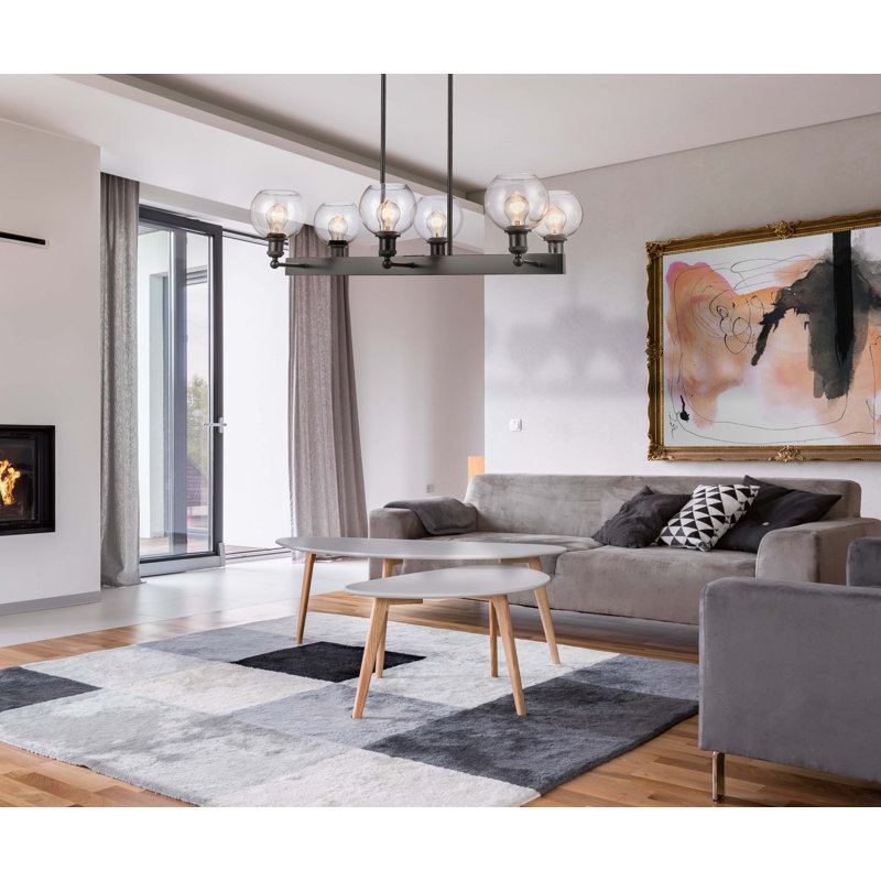 6 - Light Dimmable Linear Chandelier