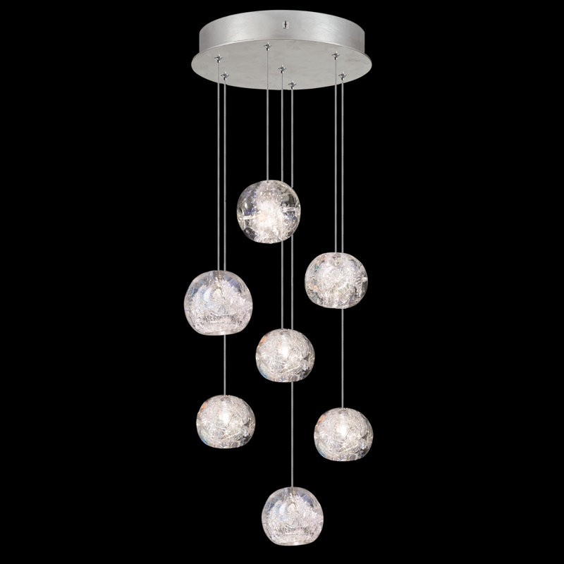 Luminaire suspendu rond 14 po Natural Inspirations, Argent