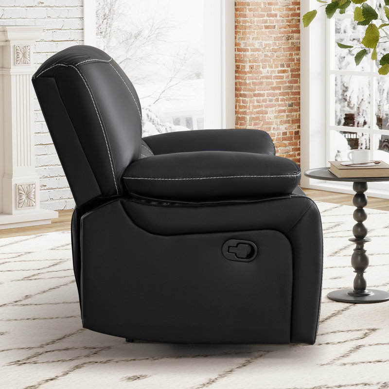 Fauteuil inclinable manuel en cuir respirant de 37,4 po de largeur (ensemble de 2)