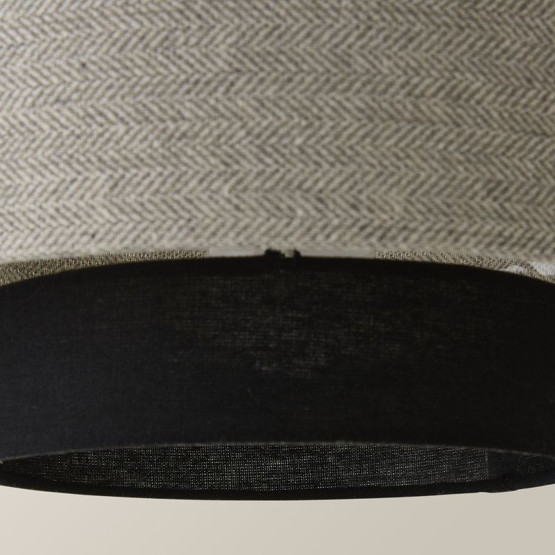 Nellie 19cm H Cotton Novelty Pendant Shade ( Clip On ), Black/Grey