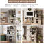 72" Washed Grey Farmhouse Bar Cabinet with Sliding Barn Door, Tall Hutch with 3 Drawers, Wine & Stemware Rack for Living Room