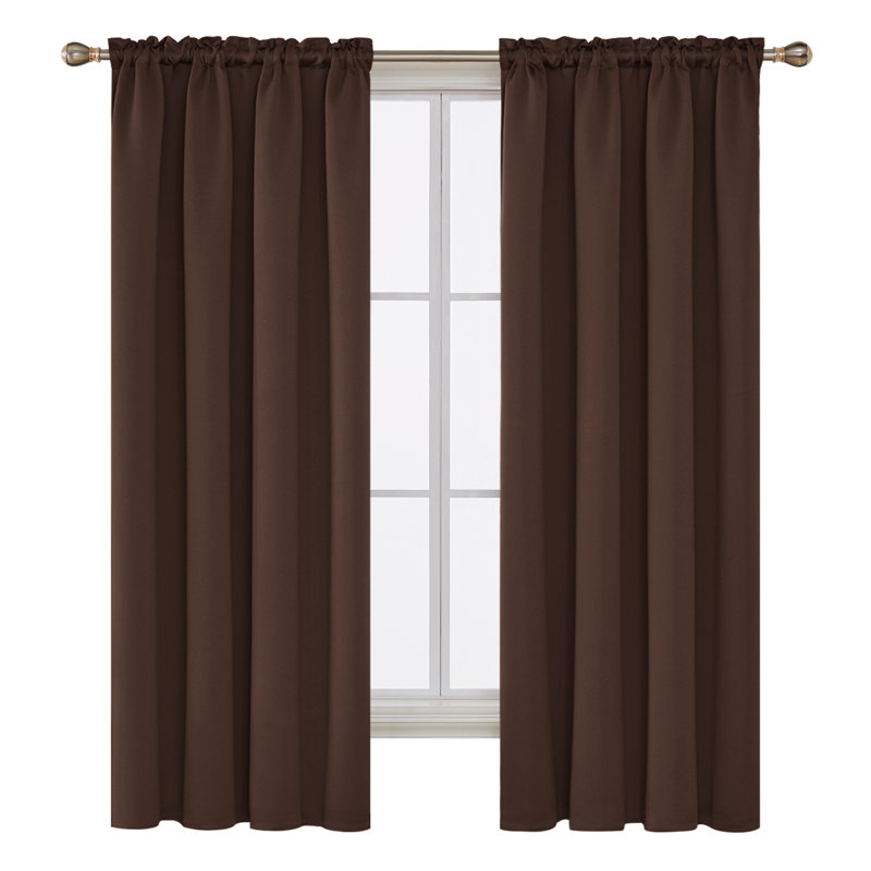 Andreea Blackout Curtain Pair, 132 W x 160 D cm, Chocolate