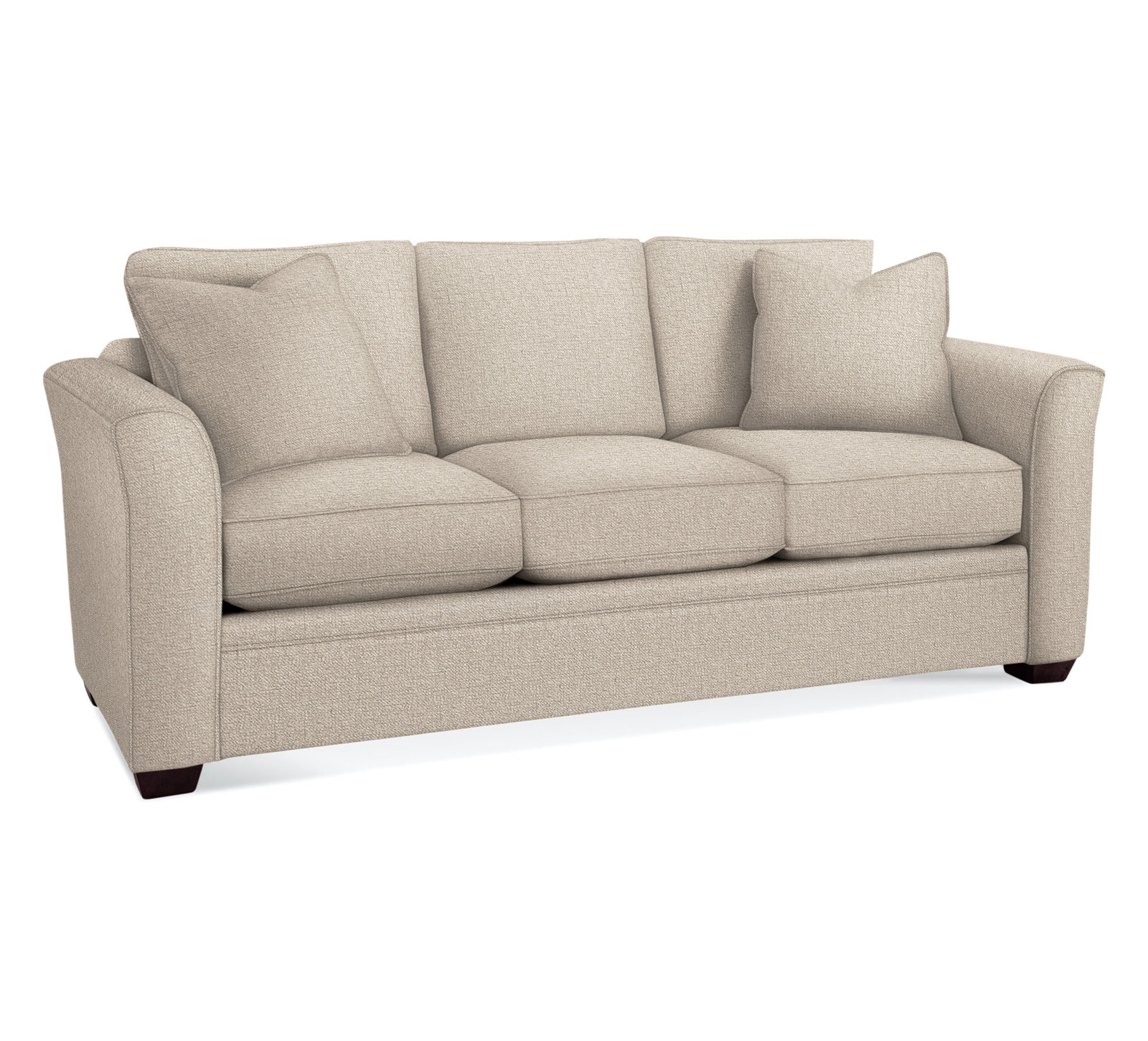 Bridgeport 85'' Upholstered Sofa, Innerspring Mattress, Sunbrella Blue Stripe; 6204-64, Java Finish