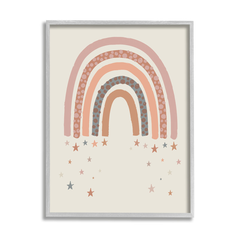 Letendre, désert, arc-en-ciel, étoiles filantes, beige, rose, H 20 po x l 16 po x P 1,5 po, Estampe numérique Farmhouse
