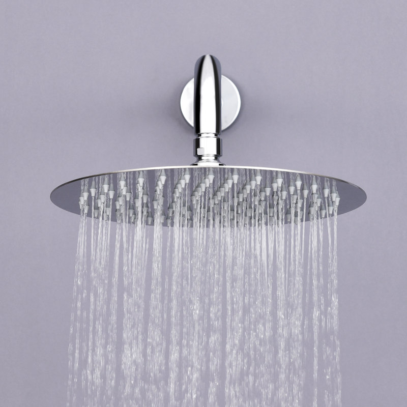 Complete Shower System Showerhead with Rough-In Valve All-In-One Kit, Chromplate
