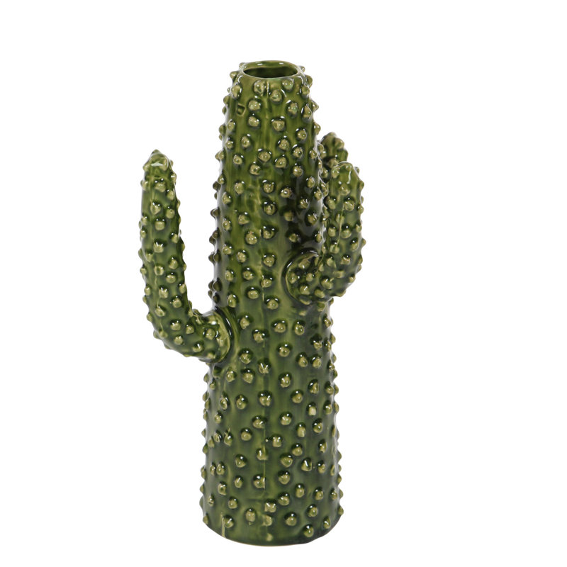 Alyse Ceramic Table Vase, 12.50" H x 7.05" W x 5.40" D, Green