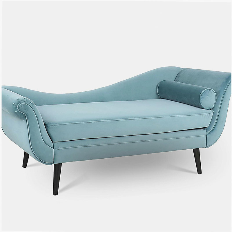 Chaise longue avec accoudoirs à volutes, Vert