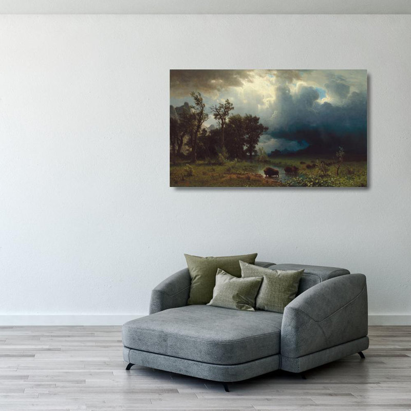 Buffalo Trail the Impending Storm, 24'' H x 40'' W