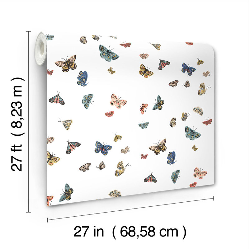 Butterfly House Wallpaper, White