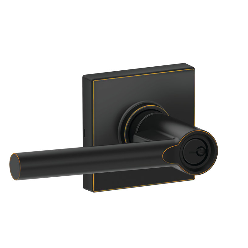 J Series Broadway Lever Keyed Entry Lock with Collins Trim, Yes, Aged Bronze