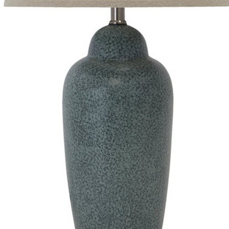Gaia Blue Ceramic Table Lamp with Textured Shade