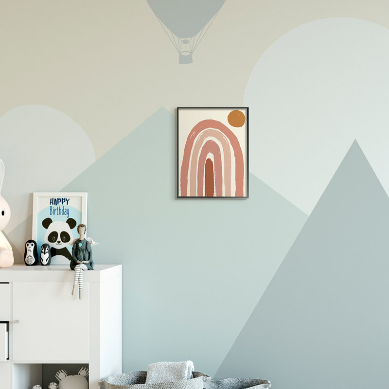 Désert soleil arc-en-ciel doux paysage beige, H 14 po x l 11 po x P 1,5 po, Estampe numérique Farmhouse