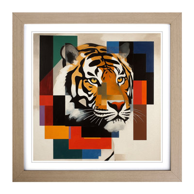 Tiger Suprematism No.1 - Framed Print