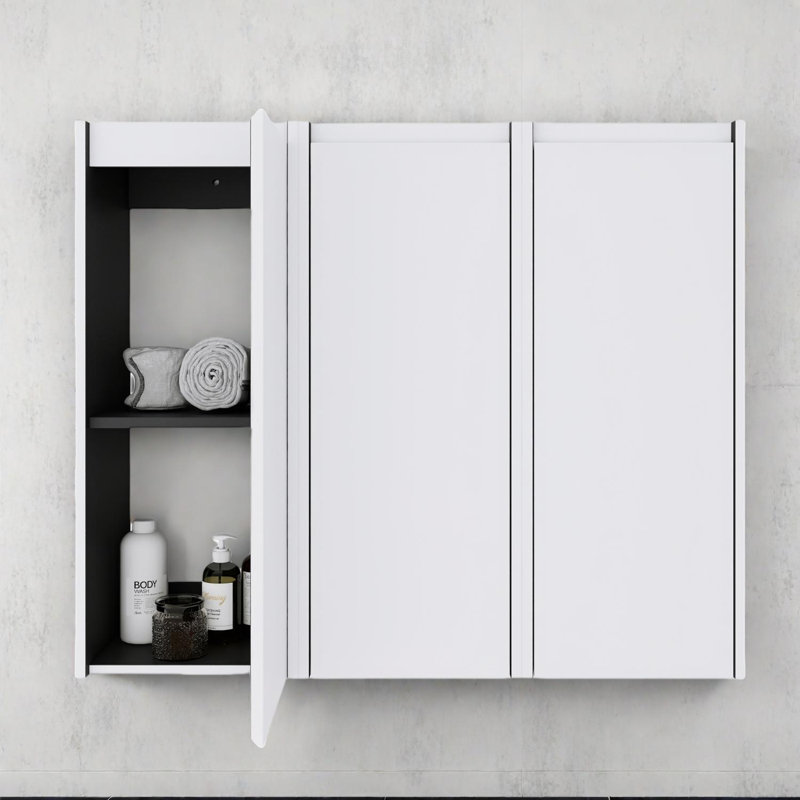 Armoire murale de salle de bain 12 "avec portes à fermeture douce 12", Blanc