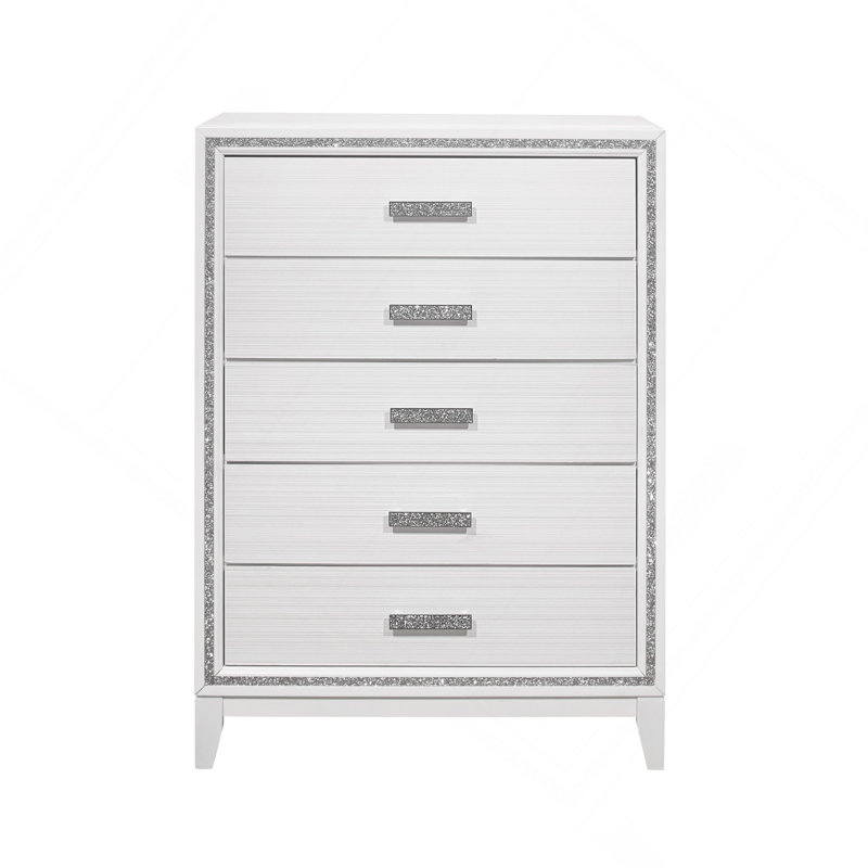 Commode blanche à paillettes almera