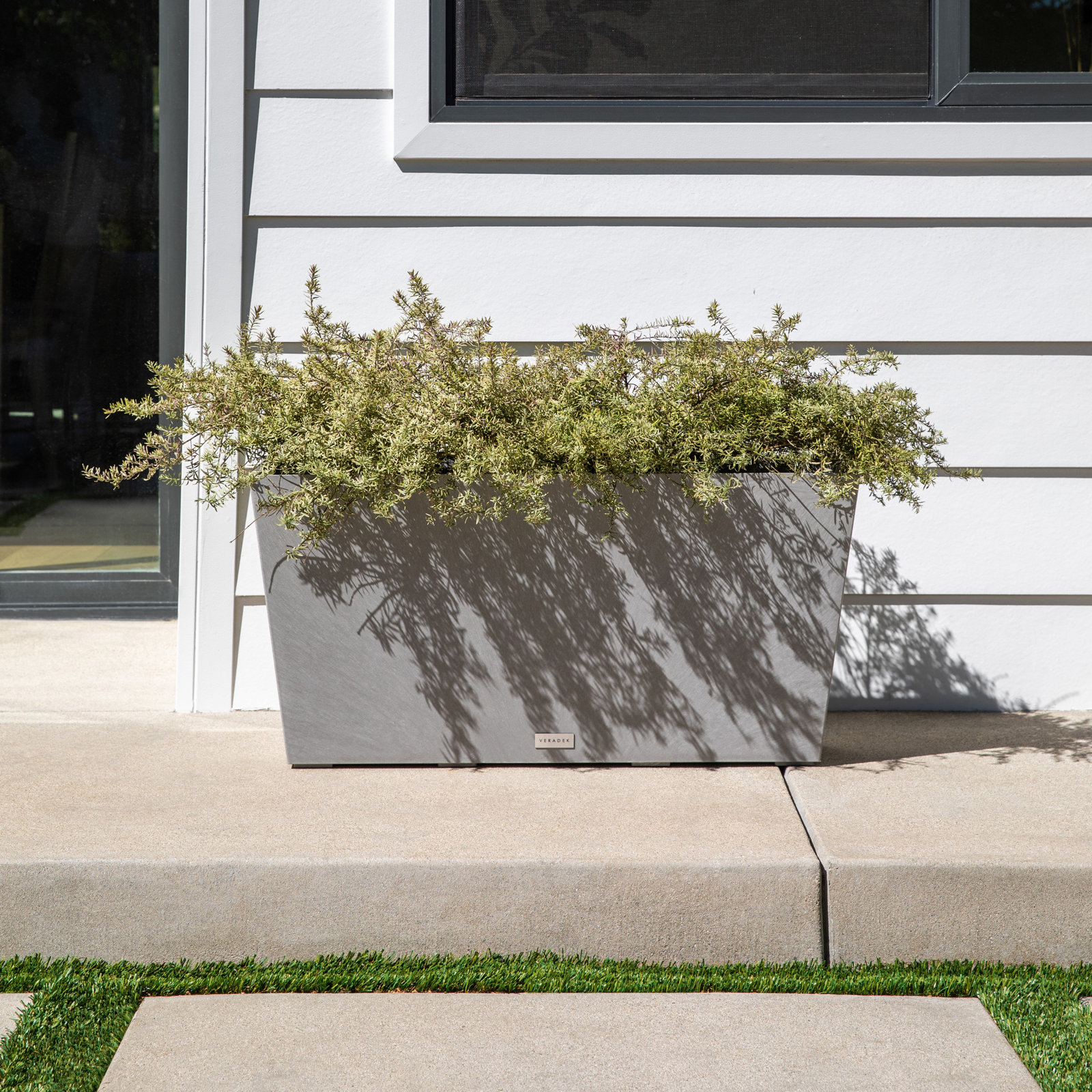 Pure Series Midori Planter, Charcoal Gray, 15.25" H x 31" W x 10" D, 1